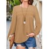 imageFalechay Womens Fall Tops Crewneck Long Sleeve Striped Shirts Dressy Casual Ribbed Blouses Flowy Hem Boho Clothing 2025Brown