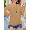 imageFalechay Womens Fall Tops Crewneck Long Sleeve Striped Shirts Dressy Casual Ribbed Blouses Flowy Hem Boho Clothing 2025Brown