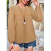 imageFalechay Womens Fall Tops Crewneck Long Sleeve Striped Shirts Dressy Casual Ribbed Blouses Flowy Hem Boho Clothing 2025Brown