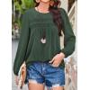 imageFalechay Womens Fall Tops Crewneck Long Sleeve Striped Shirts Dressy Casual Ribbed Blouses Flowy Hem Boho Clothing 2025Dark Green