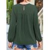imageFalechay Womens Fall Tops Crewneck Long Sleeve Striped Shirts Dressy Casual Ribbed Blouses Flowy Hem Boho Clothing 2025Dark Green