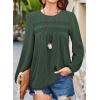 imageFalechay Womens Fall Tops Crewneck Long Sleeve Striped Shirts Dressy Casual Ribbed Blouses Flowy Hem Boho Clothing 2025Dark Green
