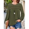 imageFalechay Womens Fall Tops Crewneck Long Sleeve Striped Shirts Dressy Casual Ribbed Blouses Flowy Hem Boho Clothing 2025Green