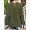 imageFalechay Womens Fall Tops Crewneck Long Sleeve Striped Shirts Dressy Casual Ribbed Blouses Flowy Hem Boho Clothing 2025Green