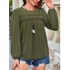 imageFalechay Womens Fall Tops Crewneck Long Sleeve Striped Shirts Dressy Casual Ribbed Blouses Flowy Hem Boho Clothing 2025Green