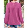 imageFalechay Womens Fall Tops Crewneck Long Sleeve Striped Shirts Dressy Casual Ribbed Blouses Flowy Hem Boho Clothing 2025Hot Pink