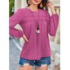 imageFalechay Womens Fall Tops Crewneck Long Sleeve Striped Shirts Dressy Casual Ribbed Blouses Flowy Hem Boho Clothing 2025Hot Pink