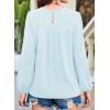 imageFalechay Womens Fall Tops Crewneck Long Sleeve Striped Shirts Dressy Casual Ribbed Blouses Flowy Hem Boho Clothing 2025Light Blue