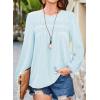 imageFalechay Womens Fall Tops Crewneck Long Sleeve Striped Shirts Dressy Casual Ribbed Blouses Flowy Hem Boho Clothing 2025Light Blue