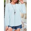 imageFalechay Womens Fall Tops Crewneck Long Sleeve Striped Shirts Dressy Casual Ribbed Blouses Flowy Hem Boho Clothing 2025Light Blue