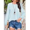 imageFalechay Womens Fall Tops Crewneck Long Sleeve Striped Shirts Dressy Casual Ribbed Blouses Flowy Hem Boho Clothing 2025Light Blue