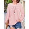 imageFalechay Womens Fall Tops Crewneck Long Sleeve Striped Shirts Dressy Casual Ribbed Blouses Flowy Hem Boho Clothing 2025Pink