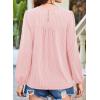 imageFalechay Womens Fall Tops Crewneck Long Sleeve Striped Shirts Dressy Casual Ribbed Blouses Flowy Hem Boho Clothing 2025Pink