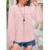 imageFalechay Womens Fall Tops Crewneck Long Sleeve Striped Shirts Dressy Casual Ribbed Blouses Flowy Hem Boho Clothing 2025Pink