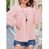 imageFalechay Womens Fall Tops Crewneck Long Sleeve Striped Shirts Dressy Casual Ribbed Blouses Flowy Hem Boho Clothing 2025Pink