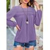 imageFalechay Womens Fall Tops Crewneck Long Sleeve Striped Shirts Dressy Casual Ribbed Blouses Flowy Hem Boho Clothing 2025Purple