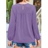 imageFalechay Womens Fall Tops Crewneck Long Sleeve Striped Shirts Dressy Casual Ribbed Blouses Flowy Hem Boho Clothing 2025Purple
