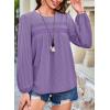imageFalechay Womens Fall Tops Crewneck Long Sleeve Striped Shirts Dressy Casual Ribbed Blouses Flowy Hem Boho Clothing 2025Purple