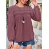 imageFalechay Womens Fall Tops Crewneck Long Sleeve Striped Shirts Dressy Casual Ribbed Blouses Flowy Hem Boho Clothing 2025Red