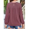 imageFalechay Womens Fall Tops Crewneck Long Sleeve Striped Shirts Dressy Casual Ribbed Blouses Flowy Hem Boho Clothing 2025Red