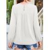 imageFalechay Womens Fall Tops Crewneck Long Sleeve Striped Shirts Dressy Casual Ribbed Blouses Flowy Hem Boho Clothing 2025White