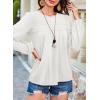 imageFalechay Womens Fall Tops Crewneck Long Sleeve Striped Shirts Dressy Casual Ribbed Blouses Flowy Hem Boho Clothing 2025White