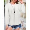 imageFalechay Womens Fall Tops Crewneck Long Sleeve Striped Shirts Dressy Casual Ribbed Blouses Flowy Hem Boho Clothing 2025White