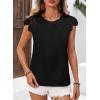 imageFalechay Womens Summer Tops Casual Lace Short Sleeve Blouses Crewneck Cute Flowy Babydoll Bohemian Trendy Tunic ShirtsBlack1