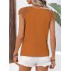 imageFalechay Womens Summer Tops Casual Lace Short Sleeve Blouses Crewneck Cute Flowy Babydoll Bohemian Trendy Tunic ShirtsOrange