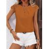 imageFalechay Womens Summer Tops Casual Lace Short Sleeve Blouses Crewneck Cute Flowy Babydoll Bohemian Trendy Tunic ShirtsOrange1
