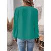 imageFalechay Womens Tops Swiss Dot Boho Long Sleeve Shirts V Neck Casual Chiffon Blouses Flowy Lace Hem Cute Clothing Trendy 2026Turquoise