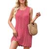 imageFalechay Beach Cover Ups for Women Bathing Suit Cover Up Crochet Swimsuit Bikini Coverup 2025 Summer Sleeveless DressesHot Pink