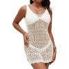 imageFalechay Womens Swimwear Cover Ups Crochet Sleeveless Bathing Suit Coverup Summer Swimwear Beach Dress Vacation OutfitsCream White1