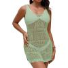 imageFalechay Womens Swimwear Cover Ups Crochet Sleeveless Bathing Suit Coverup Summer Swimwear Beach Dress Vacation OutfitsGreen1
