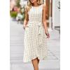 imageFalechay Summer Dresses for Women 2026 Belted Sleeveless Split Midi Dress Casual Crew Neck Boho Sundress with PocketsBeige