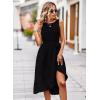 imageFalechay Summer Dresses for Women 2026 Belted Sleeveless Split Midi Dress Casual Crew Neck Boho Sundress with PocketsBlack