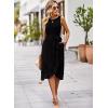 imageFalechay Summer Dresses for Women 2026 Belted Sleeveless Split Midi Dress Casual Crew Neck Boho Sundress with PocketsBlack