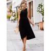 imageFalechay Summer Dresses for Women 2026 Belted Sleeveless Split Midi Dress Casual Crew Neck Boho Sundress with PocketsBlack