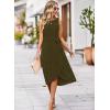 imageFalechay Summer Dresses for Women 2026 Belted Sleeveless Split Midi Dress Casual Crew Neck Boho Sundress with PocketsGreen