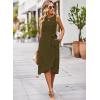 imageFalechay Summer Dresses for Women 2026 Belted Sleeveless Split Midi Dress Casual Crew Neck Boho Sundress with PocketsGreen
