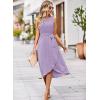 imageFalechay Summer Dresses for Women 2026 Belted Sleeveless Split Midi Dress Casual Crew Neck Boho Sundress with PocketsLight Purple