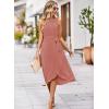 imageFalechay Summer Dresses for Women 2026 Belted Sleeveless Split Midi Dress Casual Crew Neck Boho Sundress with PocketsPink