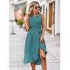 imageFalechay Summer Dresses for Women 2026 Belted Sleeveless Split Midi Dress Casual Crew Neck Boho Sundress with PocketsTurquoise
