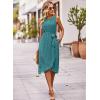 imageFalechay Summer Dresses for Women 2026 Belted Sleeveless Split Midi Dress Casual Crew Neck Boho Sundress with PocketsTurquoise