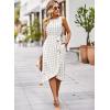imageFalechay Summer Dresses for Women 2026 Belted Sleeveless Split Midi Dress Casual Crew Neck Boho Sundress with PocketsWhite