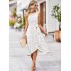 imageFalechay Summer Dresses for Women 2026 Belted Sleeveless Split Midi Dress Casual Crew Neck Boho Sundress with PocketsWhite