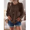 imageFalechay Boho Tops for Women Long Sleeve Shirts Crewneck Flowy Womens Blouses Dressy Casual Lace Hem Clothing Trendy 2026Brown