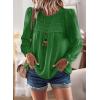 imageFalechay Boho Tops for Women Long Sleeve Shirts Crewneck Flowy Womens Blouses Dressy Casual Lace Hem Clothing Trendy 2026Kelly Green