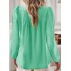 imageFalechay Boho Tops for Women Long Sleeve Shirts Crewneck Flowy Womens Blouses Dressy Casual Lace Hem Clothing Trendy 2026Light Teal