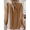 imageFalechay Boho Tops for Women Long Sleeve Shirts Crewneck Flowy Womens Blouses Dressy Casual Lace Hem Clothing Trendy 2026Mocha